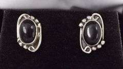 Sterling Silver Black Onyx Stud Earrings