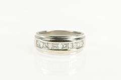 14K White Gold 2.10 Ctw Princess & Baguette Diamond Band Ring