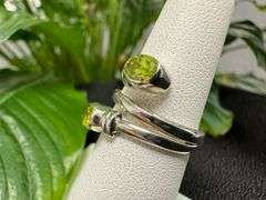 Sterling Silver Natural Gemstone Perdiot Ring Size 7