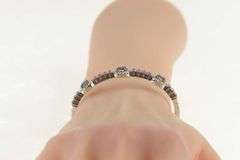 18K White Gold 3.80 Ctw Iolite Diamond Halo Pink Topaz Bracelet