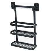 Wall-Mounted Rack: Black Stainless Steel Kitchen Shelf