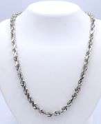 Heavy 14kt white gold rope chain necklace