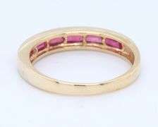 14kt Yellow gold baguette ruby band