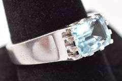 Sterling Silver Blue Gemstone Ring