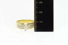 18K Yellow Gold 0.86 Ctw Coffin Diamond Princess Engagement Ring
