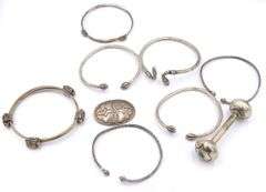 Group lot of vintage 925 sterling silver bangles