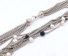 David Yurman Black onyx and pearl 8 strand necklace