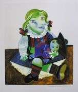 Collectible Pencil Numbered Pablo Picasso, Maya with Doll