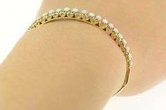 14K Yellow Gold Victorian Graduated Natural Opal Bangle Bracelet