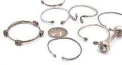 Group lot of vintage 925 sterling silver bangles