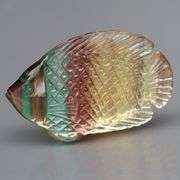 Glowing! 25.64ct multi-hue Fluorite carving