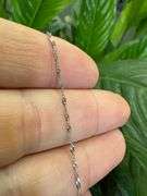 14k White Gold Solid Singapore Rope Link Chain 1.1mm Necklace 18"