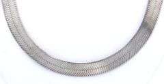 Italian vintage 925 sterling silver wide herringbone chain necklace