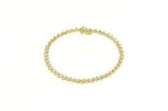 10K Yellow Gold 1.50 Ctw Diamond Wavy Link Classic Tennis Bracelet