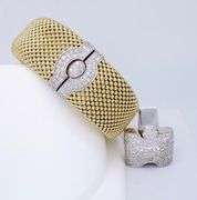 Unique Mesh Bracelet with Diamond Clasp