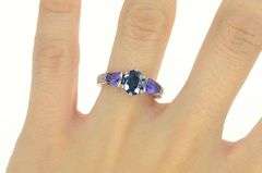 Platinum 3.12 Ctw Sapphire Amethyst Etched Engagement Ring
