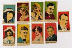 9 - 1920's Comic Strips Movie Stars Trade Cards