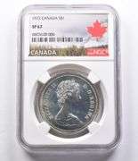 SP67 1972 Canada Silver Dollar NGC Beautifully Toned