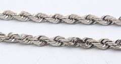 Heavy 14kt white gold rope chain necklace