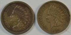2 1859 Indian Head Cents in sharp XF