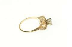 14K Yellow Gold 0.81 Ctw Diamond Swirl Halo Engagement Ring