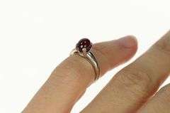14K White Gold 2.42 Ct Natural Star Ruby Cabochon Baby Ring