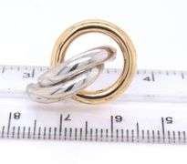 14kt Yellow and white gold loop earrings