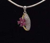 14 Kt Gold Plated Natural Ruby Pendant