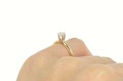 14K Yellow Gold 0.25 Ct Diamond Solitaire Classic Engagement Ring