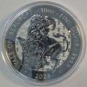 Superb Gem BU 2023 British 10 Pounds (10 Oz) pure .999 Silver coin in capsule