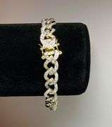 18 Kt Tri-Layered Gold Plate 96 Count Natural White I-J Diamond Tennis Bracelet