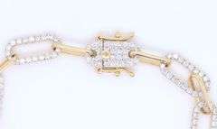 14kt Yellow gold diamond link bracelet