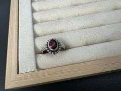 Sterling Silver Gemstone Natural Garnet Ring Size 6