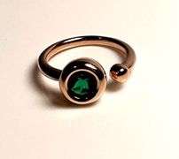 14 Kt Rose Gold Overlay Lab Created Emerald Ring