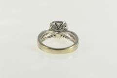 14K White Gold 0.79 Ctw Diamond Halo Cathedral Engagement Ring