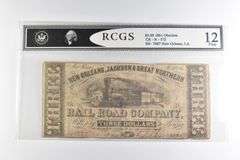 RCGS Fine 12 $3 1861 New Orleans LA Jackson Great Northern Railroad Co