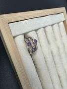 Sterling Silver Natural Gemstone Amethyst Ring Size 6