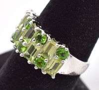 Sterling Silver Green Gemstone Ring