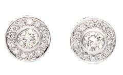 0.80ctw Round Diamond Halo Stud Earrings in 14K