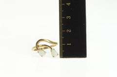 10K Yellow Gold Pearl Natural Opal Retro Curvy Freeform Ring