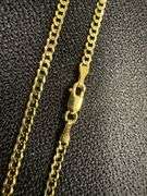 14k Yellow Gold Solid Curb Chain 2.6mm Link Necklace 16"