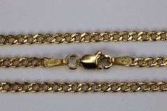 14k Yellow Gold Hollow Curb Link Chain 2.5mm Necklace 22"