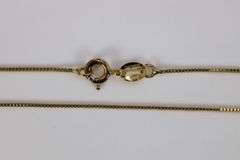 22k Yellow Gold Plated Sterling Silver Box Chain 0.8mm Genuine Solid 925 Italy Classic New Necklace 26"