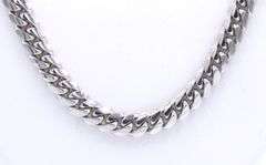14kt White gold Cuban link heavy chain necklace