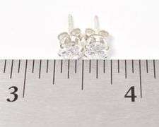 Sterling Silver CZ Gemstone Stud Earrings