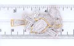 10kt Yellow gold diamond praying pendant