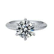 Ladies Sparkling 3 Ct VVs1 White Fire Moissanite Ring