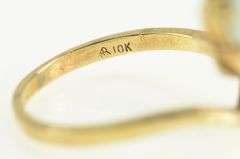 10K Yellow Gold Pearl Natural Opal Retro Curvy Freeform Ring