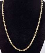 Charming 14K Yellow Gold Rope Chain Necklace