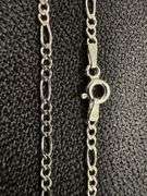 10k White Gold Solid Figaro Link Chain 1.9mm Necklace 20"